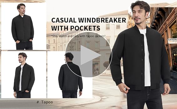 即日発送　新品未使用　Baitro Light Jacket M ブラック Rdruko Men's Windbreaker Lightweight Bomber Jacket Causal